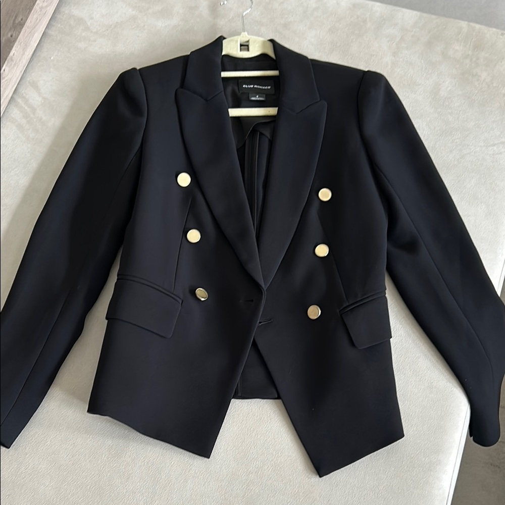 Club Monaco Black Tailored Blazer with Peaked Lapel